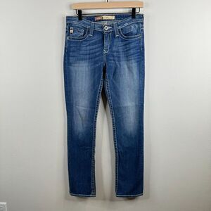 Bigstar Womens Jeans Size 27R Nina Mid Rise Straight Embroidered Pockets Western